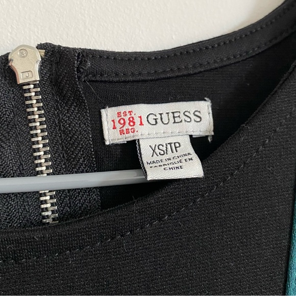 Guess Mini Dress Turquoise and Black Zip Up Size XS - Picture 5 of 8